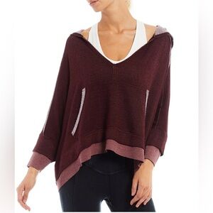 Free People Movement Bonfire Hoodie Sweater Size M Fig Jam Oversized Boxy Lounge